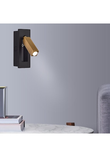 Suntek Dönebilir Led Duvar Apliği Yatak Odası Okuma Siyah Siyah