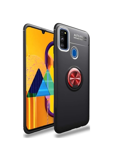 Samsung Galaxy Uyumlu M31 Kılıf Yüzüklü Tam Korumalı Silikon Kapak