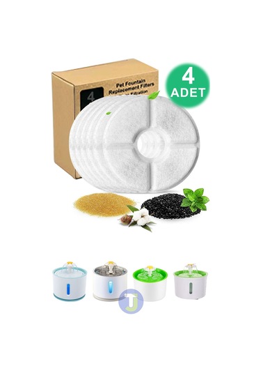 Technojet Kedi Köpek Otomatik Su Pınarı Çeşmesi Yedek 4'lü