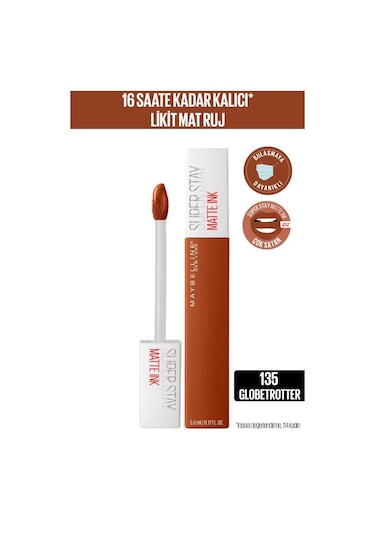 Maybelline New York Super Stay Matte Ink Likit Mat Ruj 135 Globe Trotter