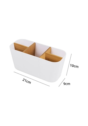 Beyaz Bambu Elektrikli Diş Fırçası Tutucu Jilet Makyaj Fırçası Saklama Kutusu Diş Macunu Diş Fırçası Standı Banyo Aksesuarları Beyaz