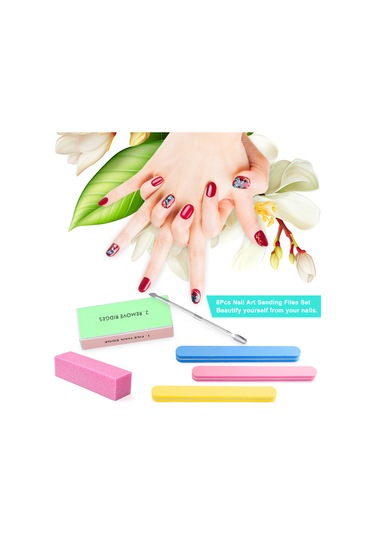 Ximistore9 6 Parça Tırnak Bakımı Seti: Tırnak Döşeme, Tampon, Püskürtücü Ve 4 Adet Zımpara Taşı