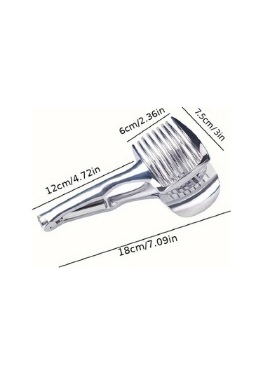 Trendooze 304 Kalite Paslanmaz Çelik Tek Elle Meyve Sebze Dilimleyici Gümüş Renk Gümüş