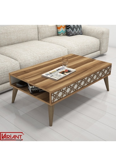 Variant City Orta Sehpa Ceviz-Metalikinci(Ekru)