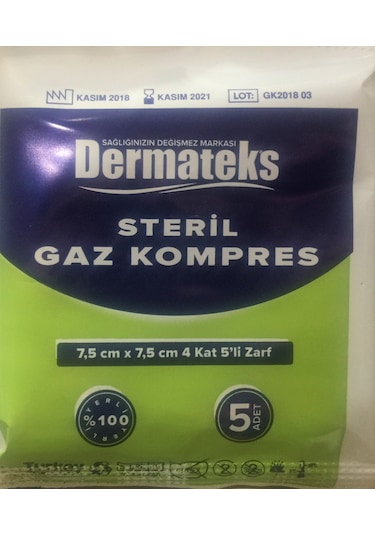 Dermateks 100 Lü Spanç Gazlı Bez 7.5*7.5 4Katlı