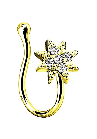 Homyl Sahte Burun Halkaları 18g Dudak Kulak Septum Altın