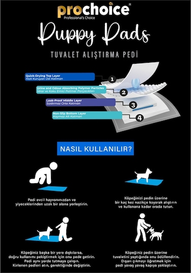 Prochoice Puppy Pad, Köpek Tuvalet Alıştırma Pedi 30lu Paket 60x90 Cm