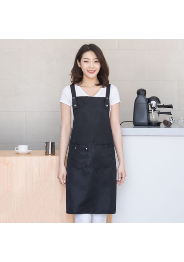Ön Cepli, Ayarlanabilir, Su Geçirmez Mutfak Önlüğü, Erkek Kadın Şef Barbekü Çizimi Siyah Diğer
