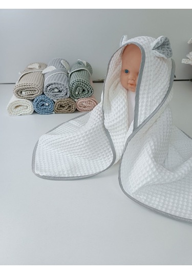 Ekru Pike Bebek Battaniyesi Doğal Organik Uyku Çift Taraflı Bebek Havlu Örtü Yenidoğan Mevsimlik Beyaz