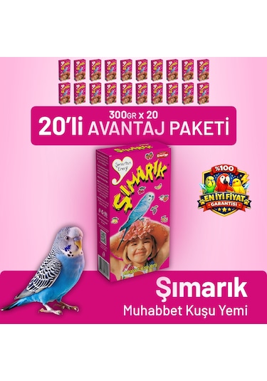 Şımarık Muhabbet Kuşu Yemi - 20 Adet 300 G