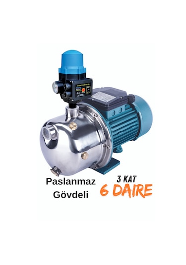 Paslanmaz Paket Hidrofor Jet100+hidromat 220 3 Kat 6 Daire