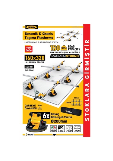 Sgs941 - Seramik Granit Fayans Taşıma Vantuzu Platformu 160 X 320 Cm