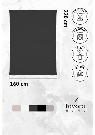 Nayra Keten Masa Örtüsü 160x220 - Antrasit Antrasit