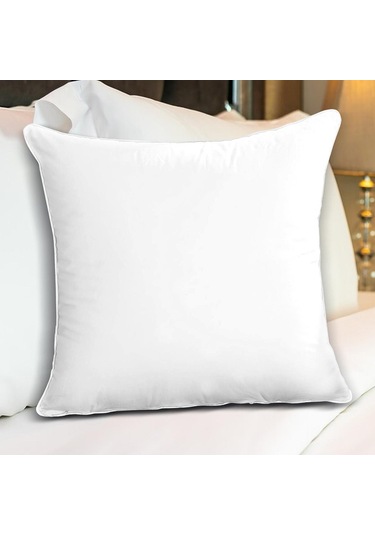 Suntek Yastık Ek Parçası Rahat Kare Pamuklu Atkı 55cmx55cm-1100g-beyaz-kenar Beyaz Kenar
