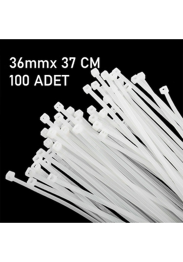 Kablo Bağı Plastik Cırt Kelepçe Beyaz 3.6x370 mm 37 cm 100 Adet
