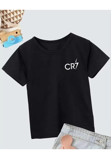 Erkek Çocuk Baskılı T-shirt - Siyah Siyah