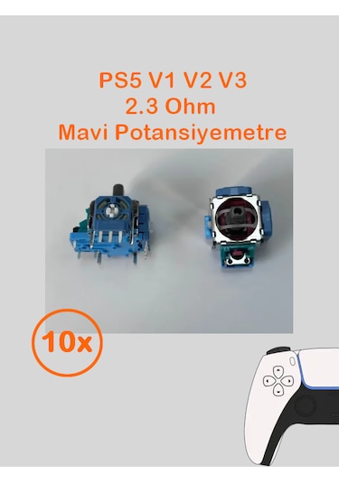 10 Adet Ps5 Analog Motoru Tüm Kollar İle Uyumlu Mavi 2.3k Ohm