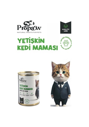 Propaw Kuzu Parça Etli Jöleli Premium Tahılsız Yetişkin Kedi Maması 415 G
