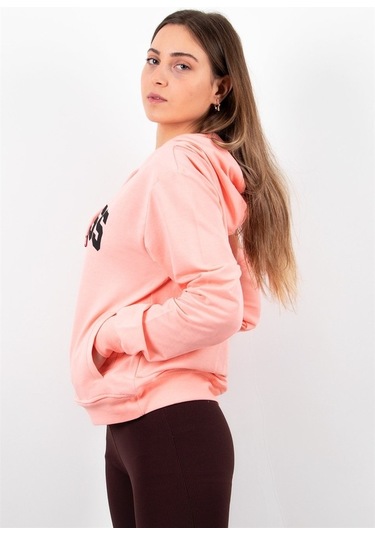 Kadın 2 Iplik Kapüşonlu Sweatshirt Pembe