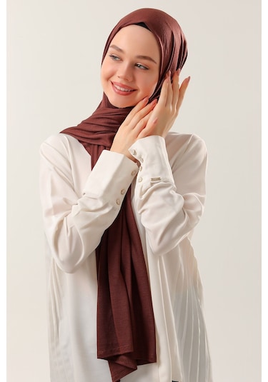 Melodi Scarf Tesettür Penye Şal Acı Kahve Acı Kahve