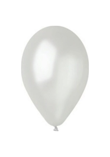 Balon Beyaz Metalik Balon - 10 Adet Çok Renkli