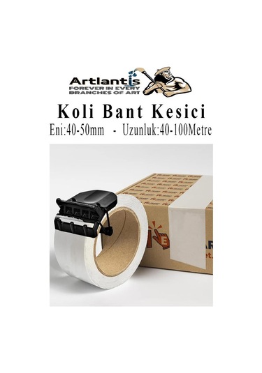 Koli Bant Kesicisi Ve Koli Bandı 100 Metre 3 Adet Kesme Aparatı Plastik Gövdeli Metal Kesme Uçlu Bant Kesme 3 Adet