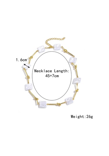 N2209-1 Büküm Sopa Kare İnci Bayanlar Mizaç Kolye Köprücük Kemiği Zinciri Çok Renkli