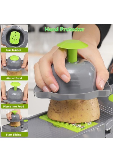 Gajeena Mutfakda Hızlı Kesim: 16 Fonksiyonlu Sebze Meyve Dilimleyici, Parçalıcı, Işınlayıcı Depolama Kutusuyla Temiz Ve Verimli Yeşil