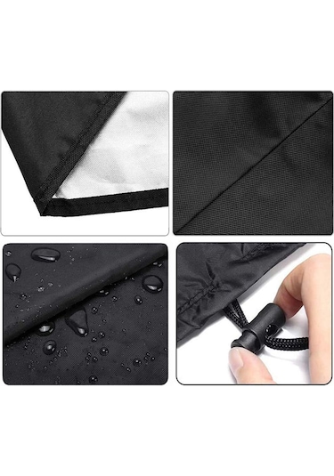 Dofolink Dış Mekan Yumurta Salıncak Koltuğu Koruması - 210d Siyah Oxford Kumaşı, Orta Zipli, 190x115cm, Rüzgar/yağmur/güneş Koruyucu 01