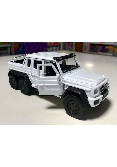 Mercedes 6x6 1/36 Ölçek Beyaz Diecast Çek Bırak Metal Model Araba