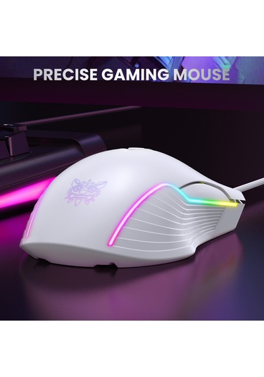 Onıkuma Cw905 Rgb Aydınlatma Kablolu Fare Beyaz Diğer