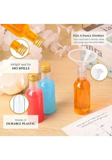 Willowhaven 20 Parça Gümüş Kapaklı 1.7 Onsluk Mini Likör Şişesi Seti Partiler İçin