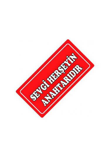 Sevgi Herşeyin Anahtarıdır Yazılı Sök-tak-pratik Dekor Plaka