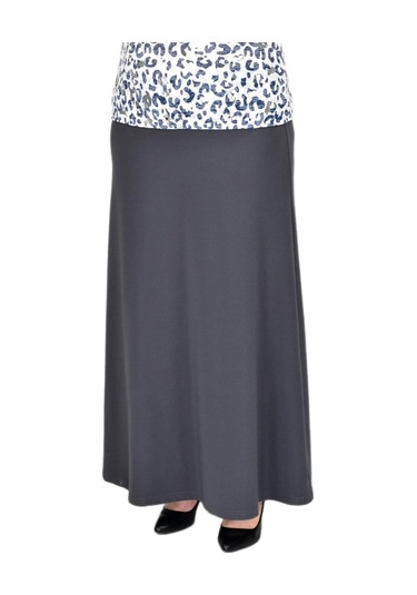 Kadın Uzun Lastikli Kloş Etek Bgl-st04728 Füme