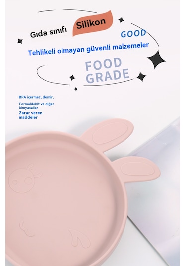 Jianfan Bebek Silikon Mama Tabağı Kendiliğinden Beslenme Eğitimi Vakumlu Kase Sarı