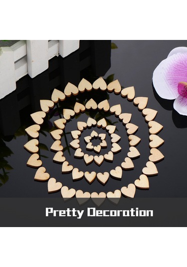 Xiyyadms 200 Adet Ahşap Kalp Dilimleri - Ev & Düğün Dekorasyonu, Boyama/m Yazma Uygun, Dayanıklı Boxwood Malzeme