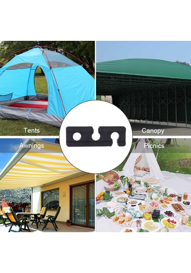 Yaleker 10 Adet Nylon Plastik Çadır Rope Kilit, Üç Delikli Tasarım, Rope Uzunluğu Ayarlama, Kayma Engelleme, Outdoor Kamp Ve野营 İçin Siyah Çok Renkli