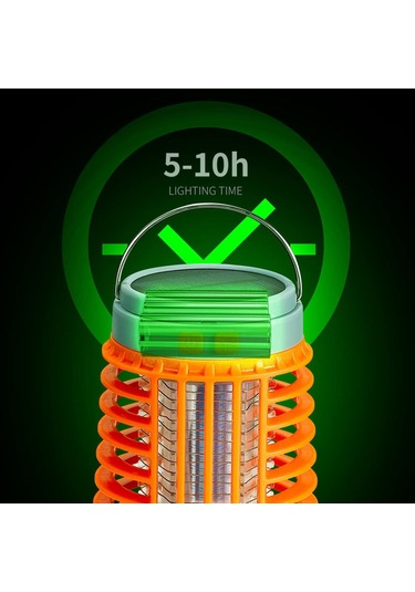 Dianziye Güneş Enerjili Dış Mekan Kovucu Işığı - Usb Şarjlı, Su Geçirmez, Zarfı Az Gürültülü, El Tutan Kamping Feneri Turuncu W890-1