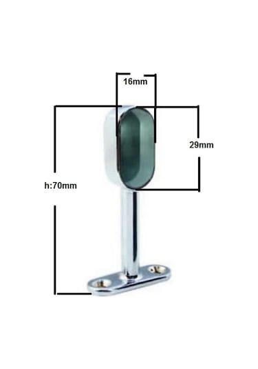 Ayaklı Flanş Oval Kapalı Krom 15X29