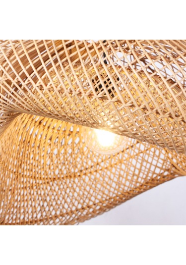 Yasmin Asimetrik Rattan Avize 80x40 Bej