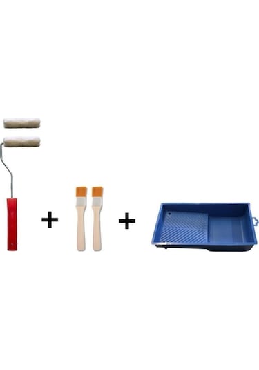 Kadife Rulo Fırça Seti 10cm Büyük Set