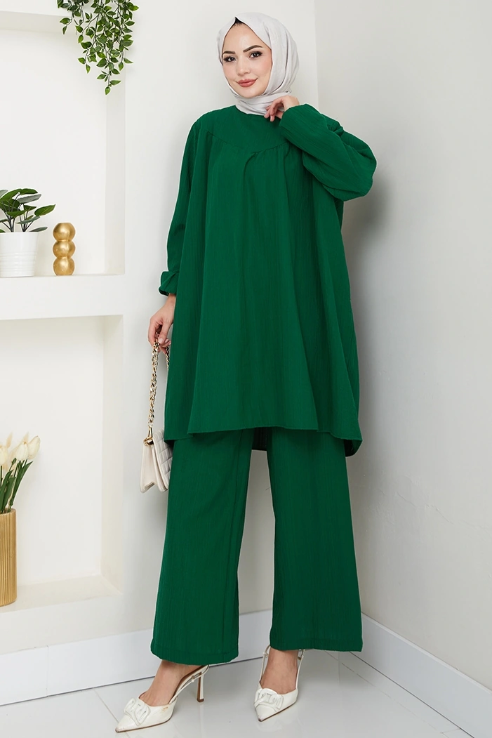 Tunik Pantolon İkili Takım 1606 - Zümrüt Yeşili Zümrüt Yeşili