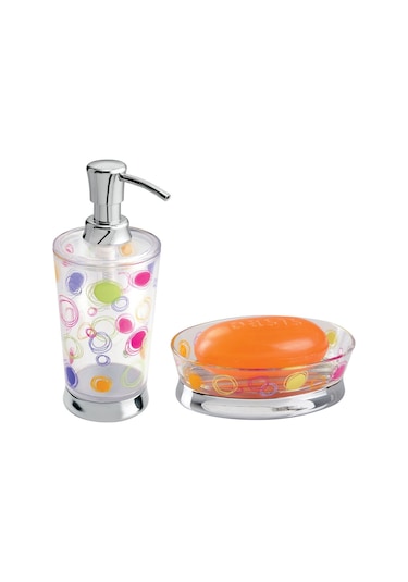 Sıa 2 Li Banyo Seti.Renkli Halkalı Model.Akrilik Diğer