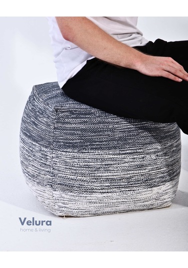 Delight Navy - White - Puf Mavi