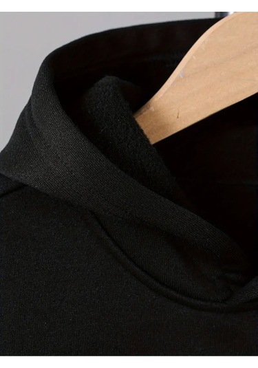 Kışlık Kapüşonlu Sweatshirt, Çocuk Pretty Girl Baskılı SiYAH