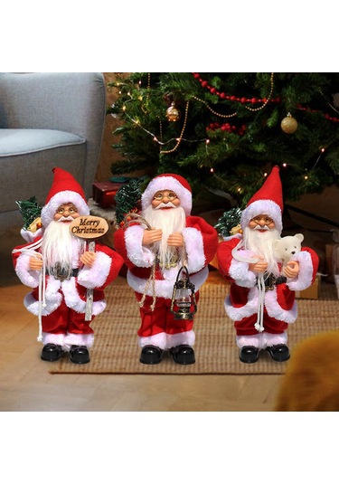 Jeemson Aracın İçi Noel Gibi Dekorasyon: Elektrikli Müzikli Noel Baba Figürü, Pencere Vitrini Süsü, Hediye Seçeneği Pil Dahil Değil