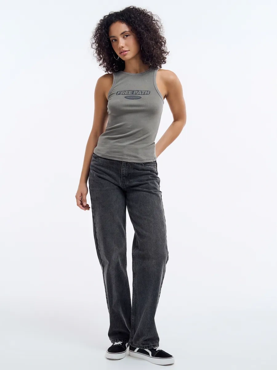 Tvoe Üzerinde Yazı Bulunan Çizgili Top 396081709 Khaki