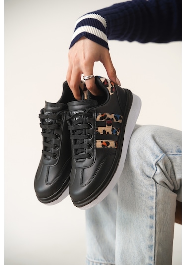 Garantili D0516 Günlük Ortopedik Kadın Sneaker Spor Ayakkabı Siyah