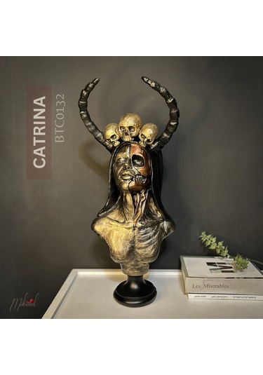 Şeker Kafatası Catrina Büstü Heykeli, Güçlü Kadın Figürü, 1