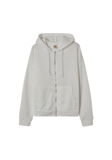 Bej Kazak Hoodie Büyük Boy Kapşonlu Hırka Tişörtü Gri Kadın Giyim Katı Fermuarlı Kapüşonlular Sonbahar Kadın Uzun Kollu Tops Bej